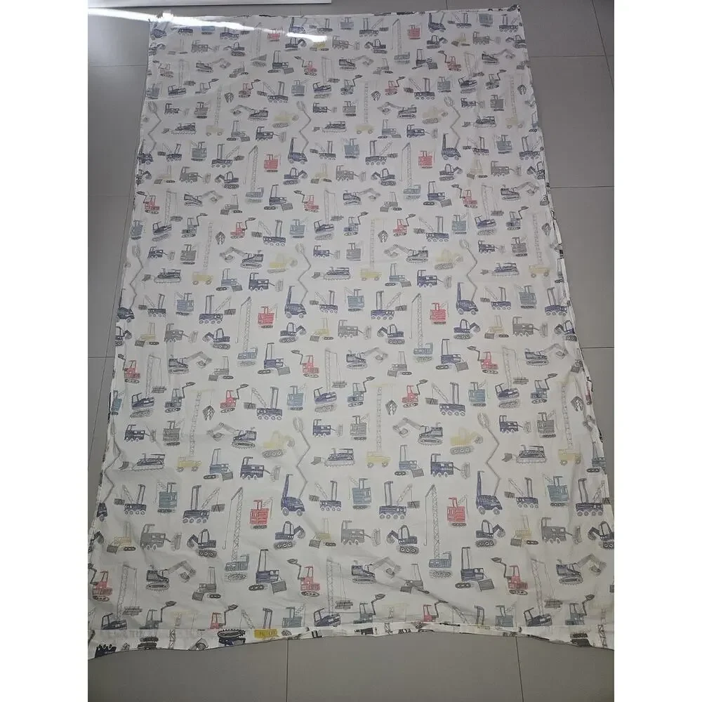 Pottery Barn Kids Construction Equipment Bulldozer TWIN Flat Sheet 100% Cotton